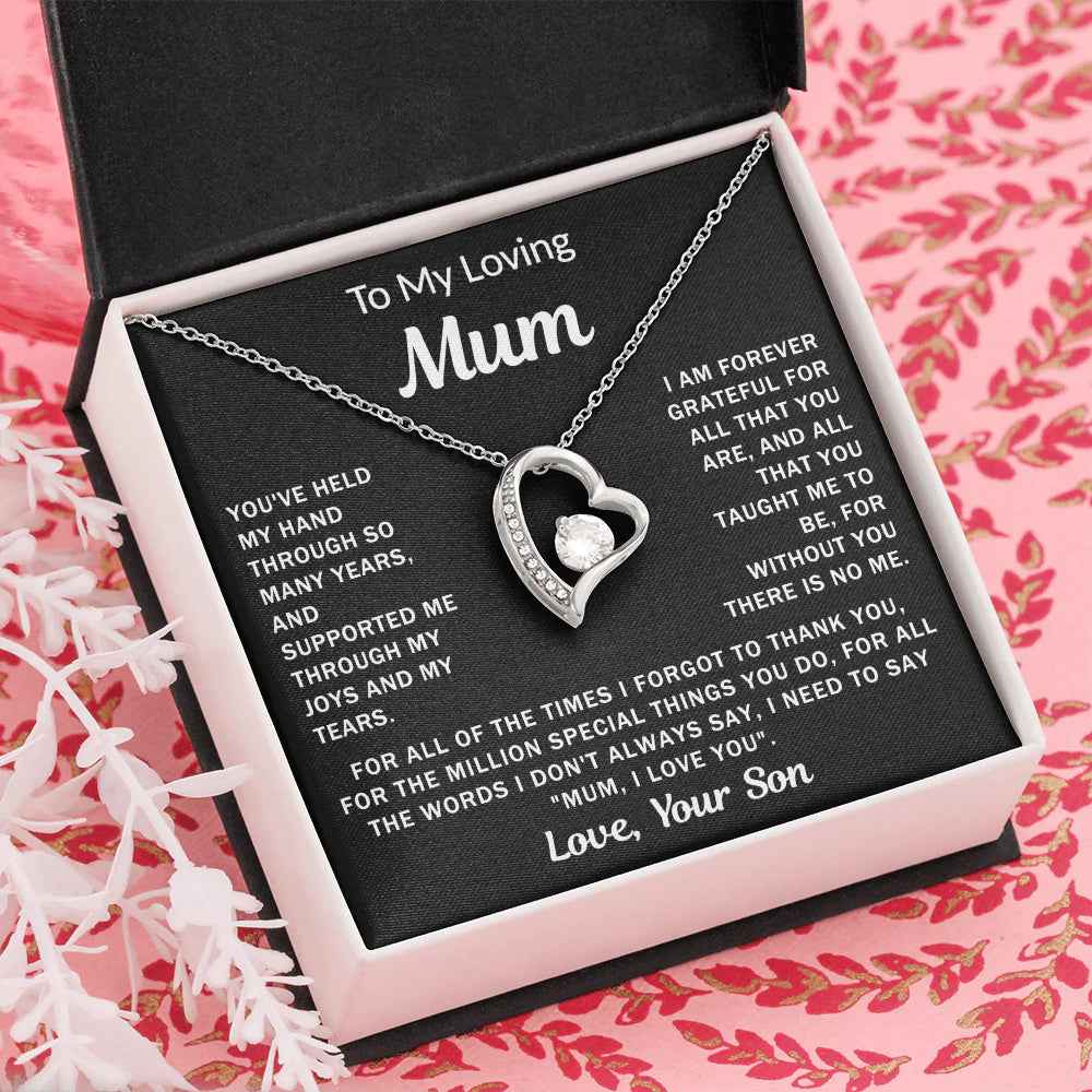 To My Loving Mum - Heart Necklace