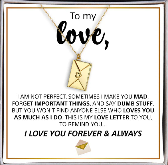 love letter envelope necklace romantic jewelry gift