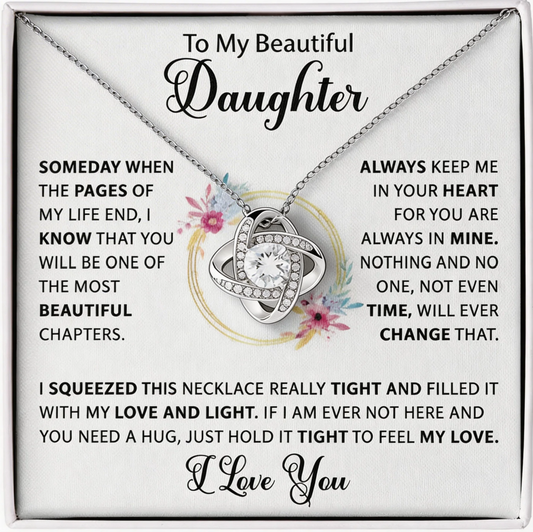 to my beautiful daughter eternal necklace gift