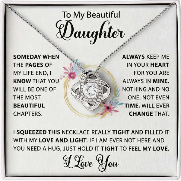 to my beautiful daughter eternal necklace gift
