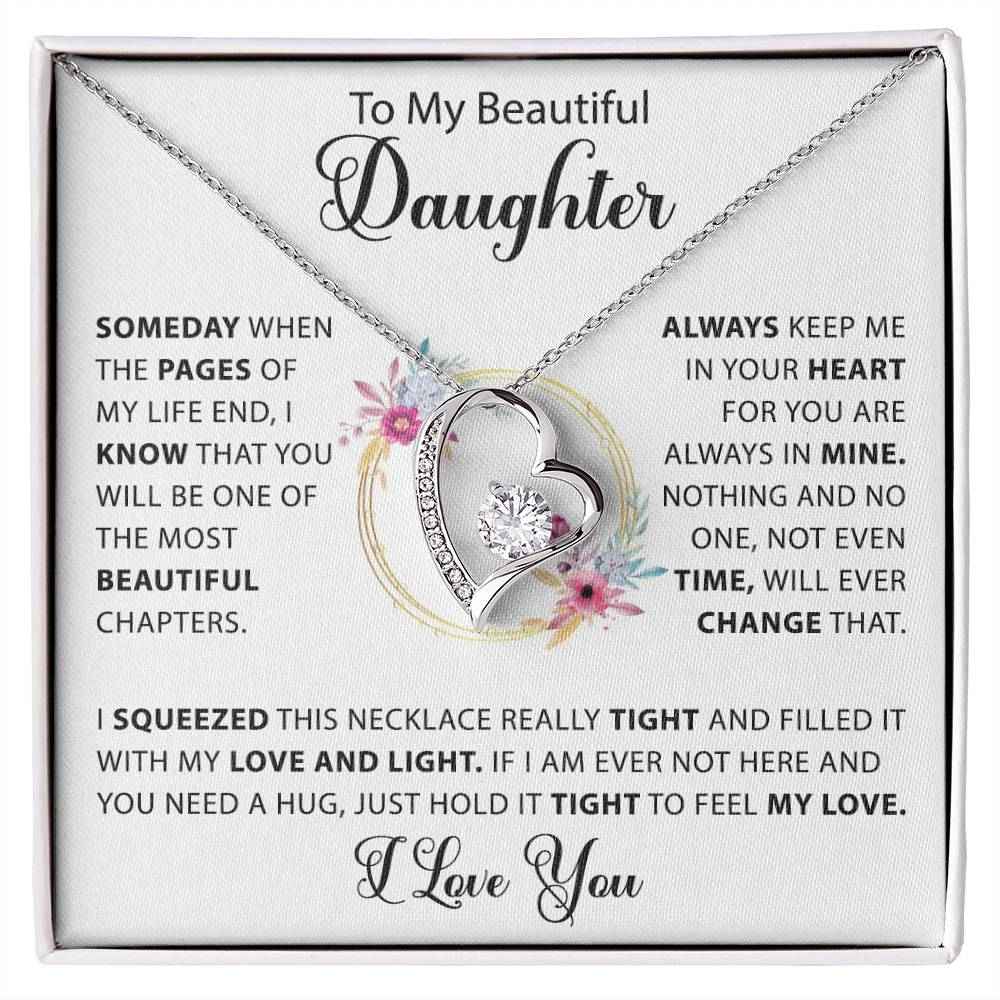 to my beautiful daughter time will never change my love for you necklace