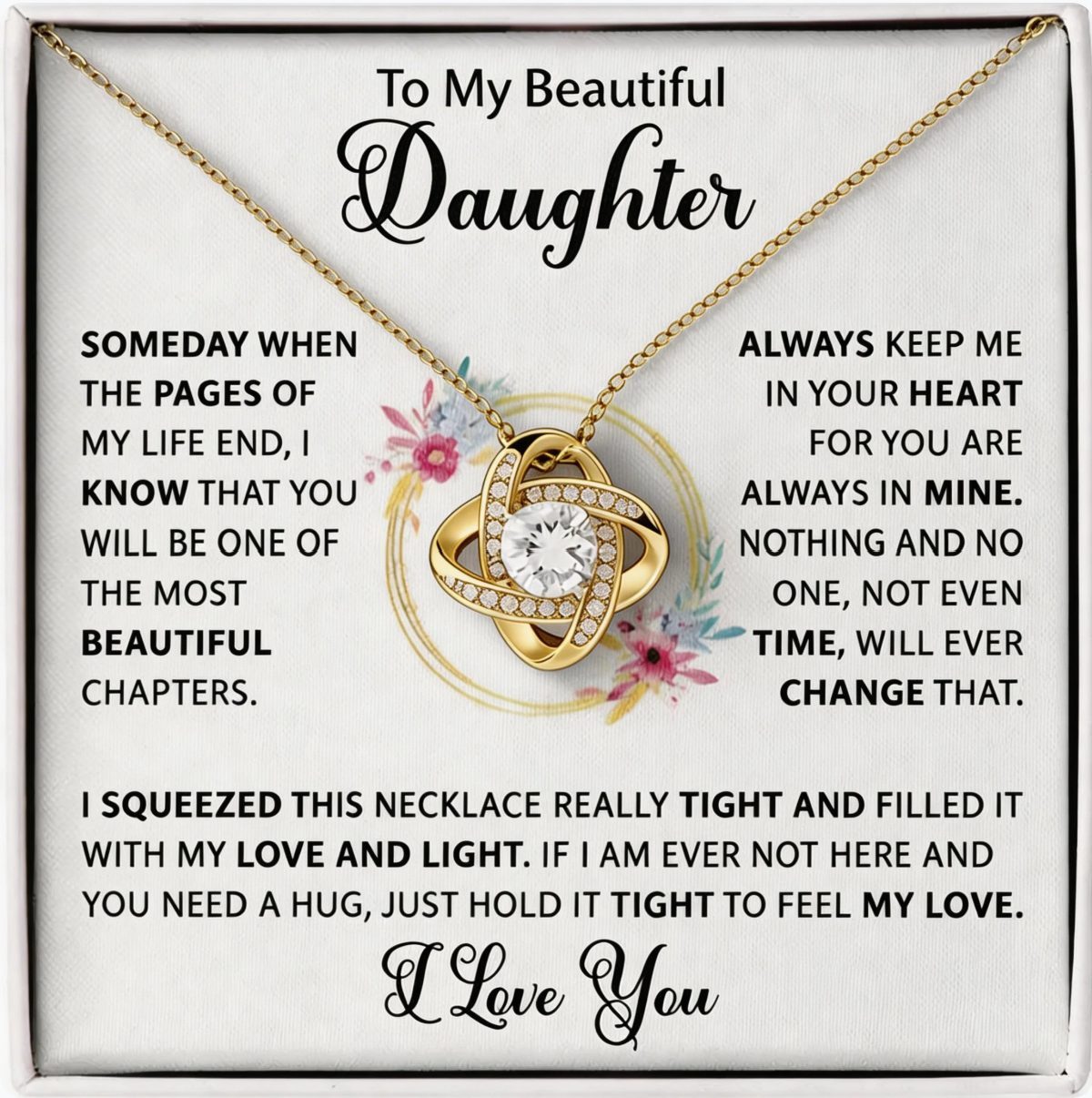 eternal necklace for daughter close up pendant