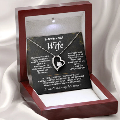 woman wearing romantic necklace for wife jewelry