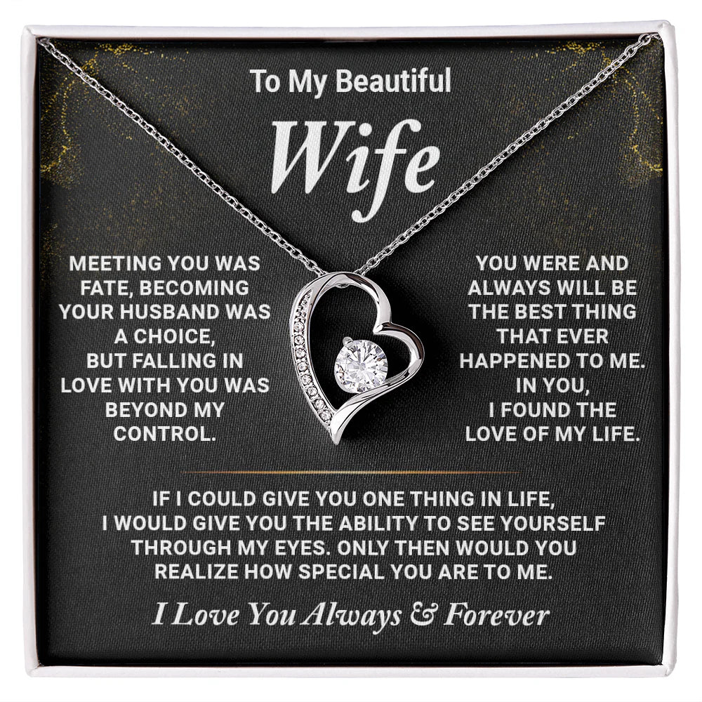to my beautiful wife i found the love of my life necklace gift
