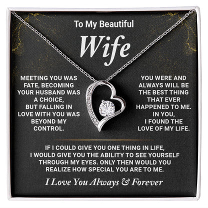 to my beautiful wife i found the love of my life necklace gift