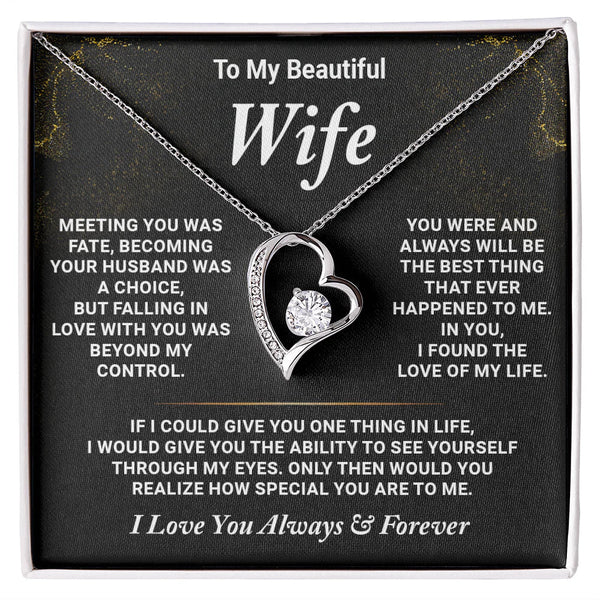 to my beautiful wife i found the love of my life necklace gift