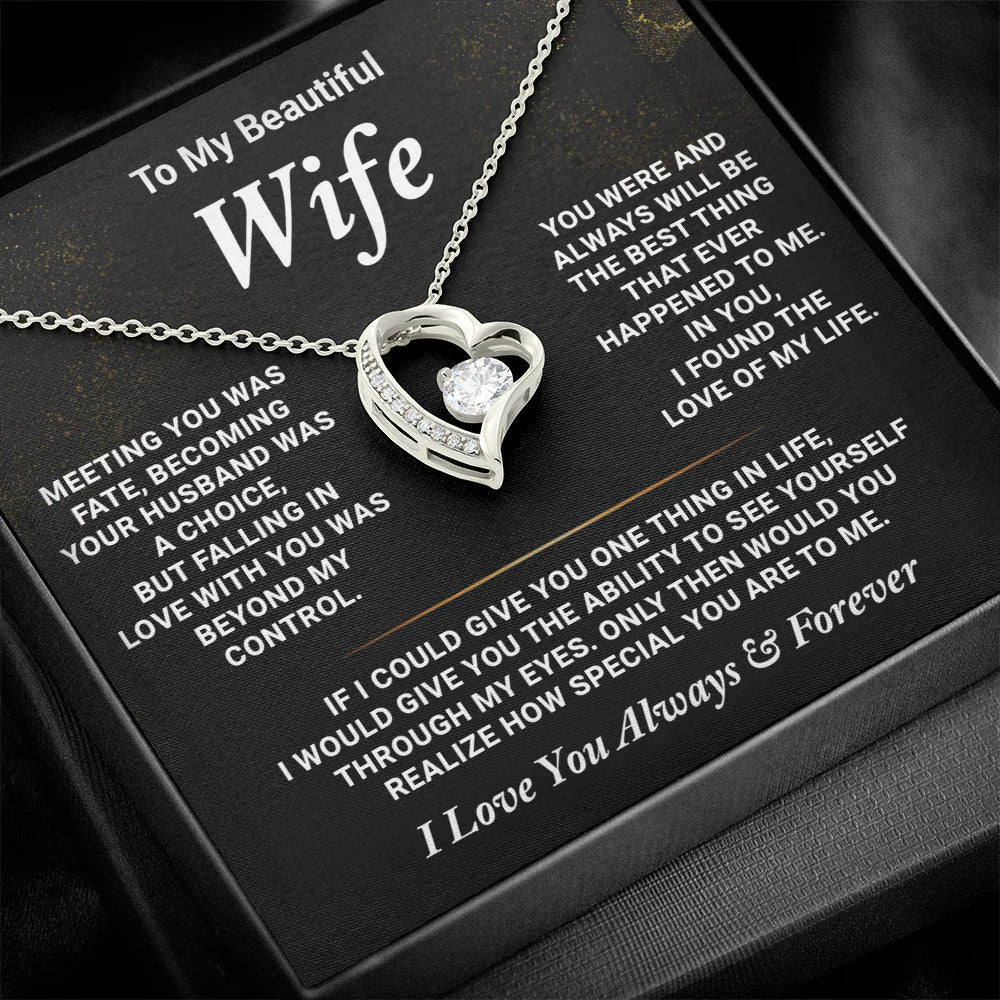love of my life necklace message card for wife