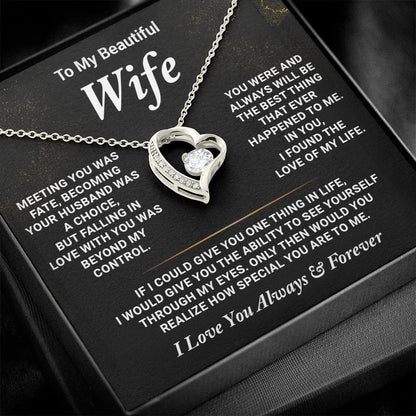 love of my life necklace message card for wife