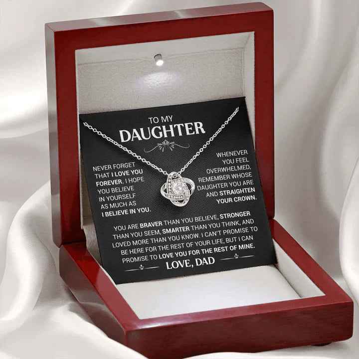meaningful daughter love knot necklace jewelry