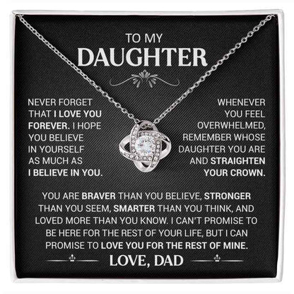 to my daughter love knot necklace gift