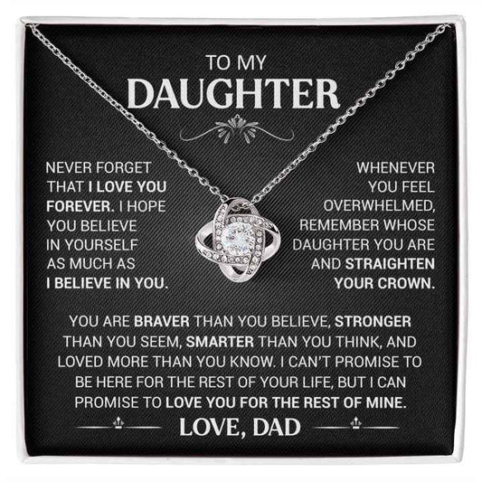 to my daughter love knot necklace gift