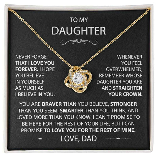 love knot necklace for daughter close up pendant