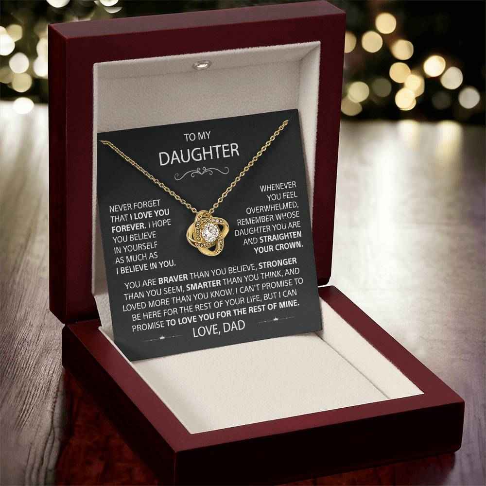 sentimental gift for daughter love knot necklace
