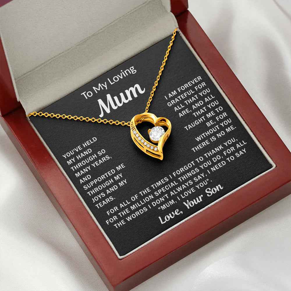 To My Loving Mum - Heart Necklace
