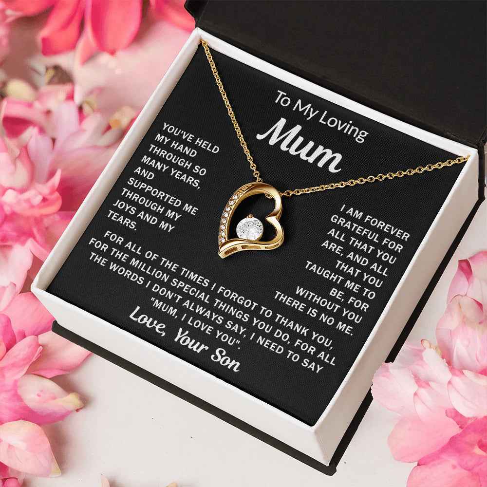 mum heart necklace gift box for mothers day birthday christmas