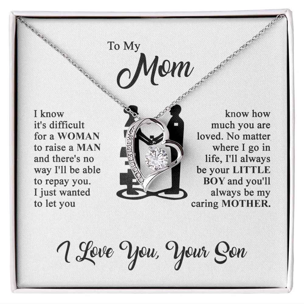heart necklace for mom close up pendant