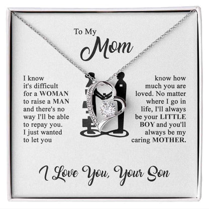 heart necklace for mom close up pendant