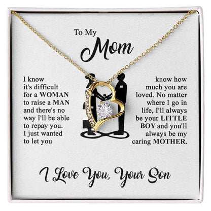 to my mom i love you heart necklace gift