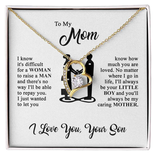 to my mom i love you heart necklace gift