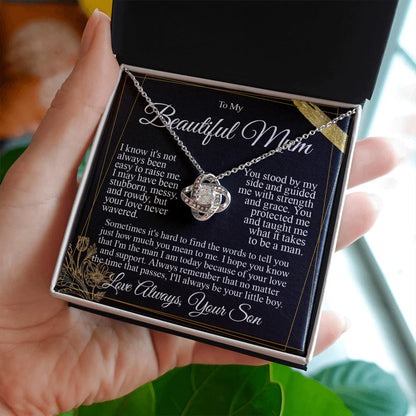 to my mum i love you message card necklace gift from son