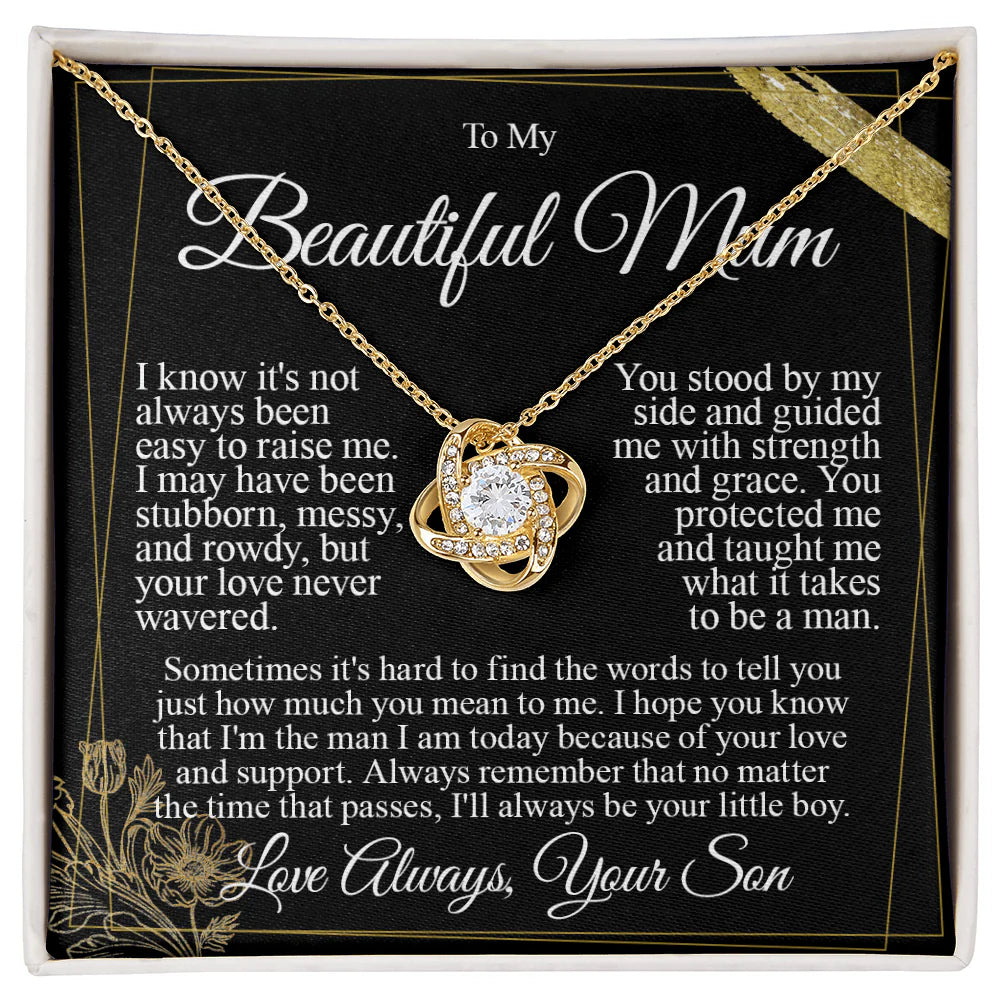 to my mum i love you knot necklace from son gift