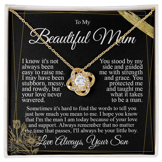 to my mum i love you knot necklace from son gift