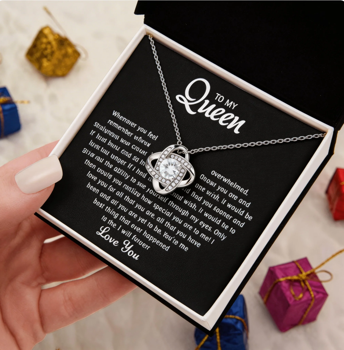 woman wearing romantic queen necklace jewelry