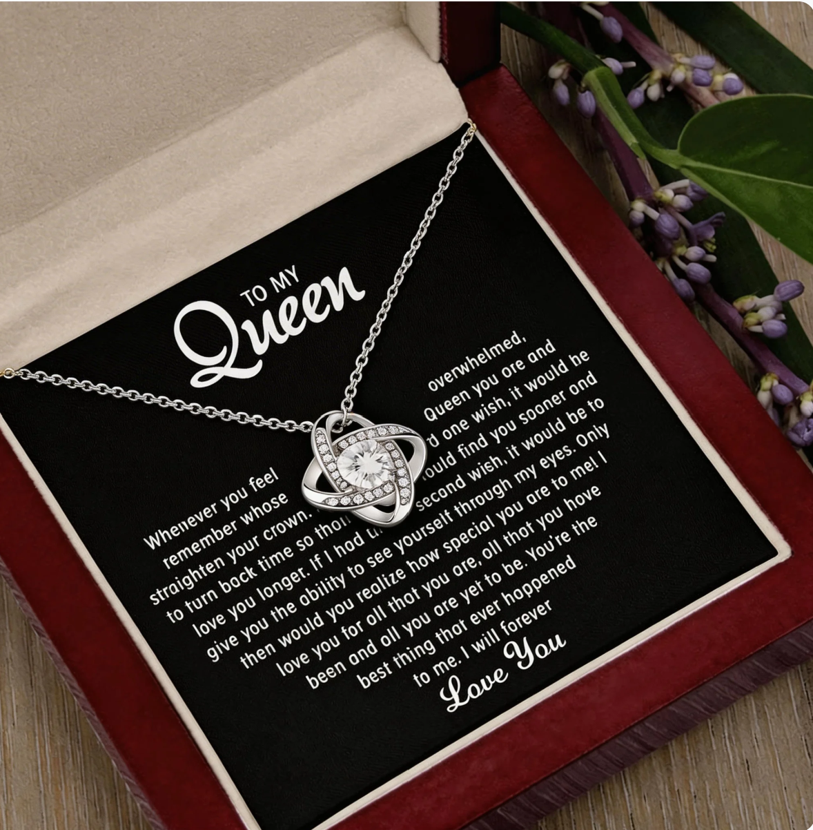 queen necklace gift box for anniversary valentines day birthday christmas