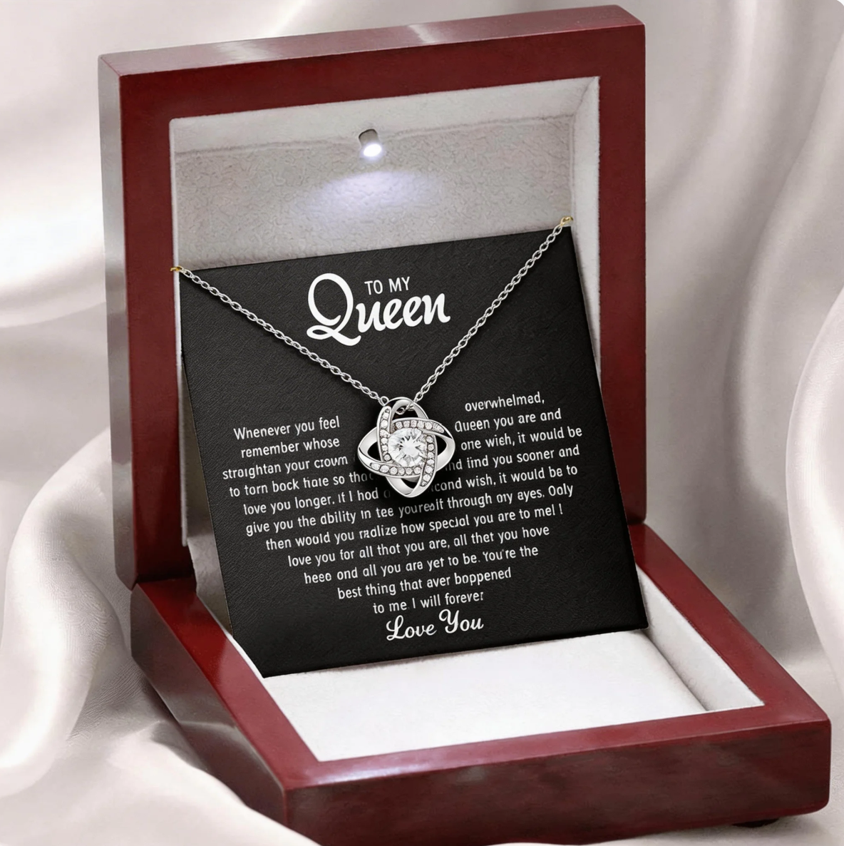 romantic gift for girlfriend or wife queen necklace