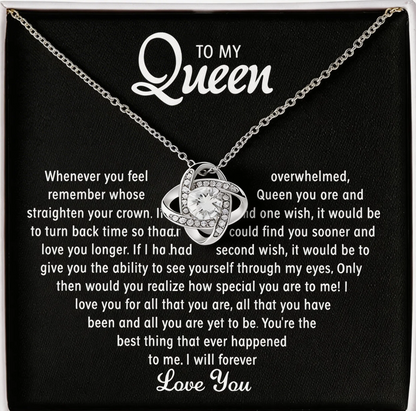 to my queen love heart necklace eternal necklace gift