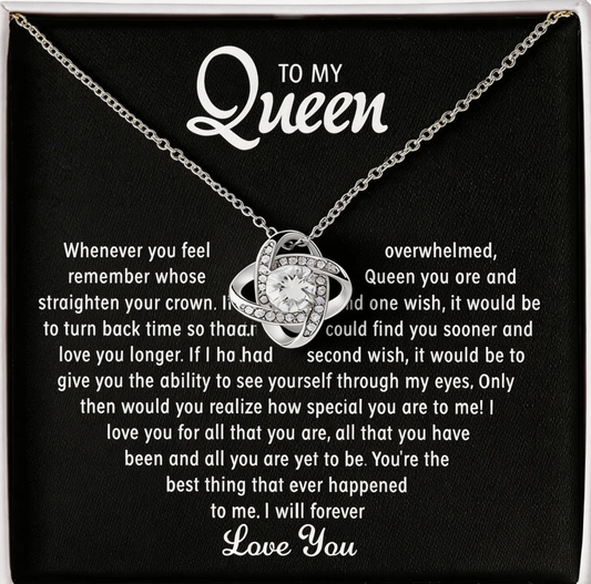 to my queen love heart necklace eternal necklace gift