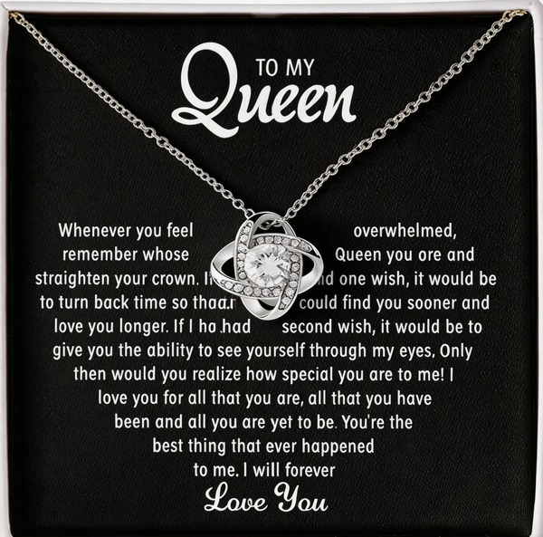 to my queen love heart necklace eternal necklace gift