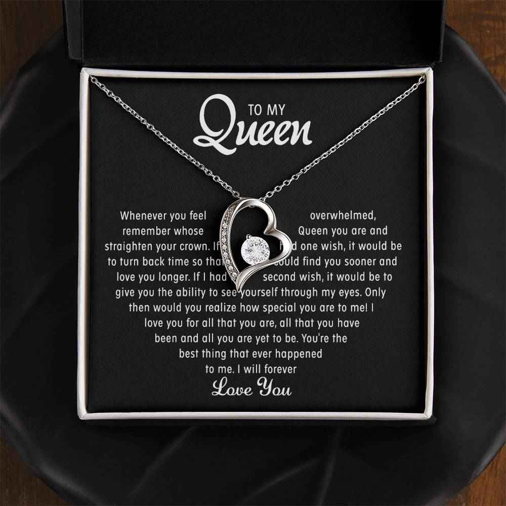 to my queen love heart necklace gift