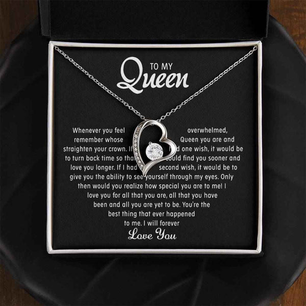 to my queen love heart necklace gift