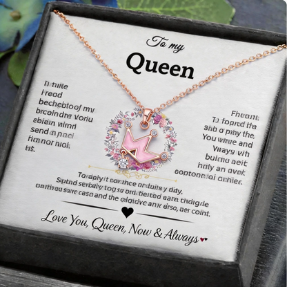 queen wife necklace gift box for anniversary valentines day birthday christmas