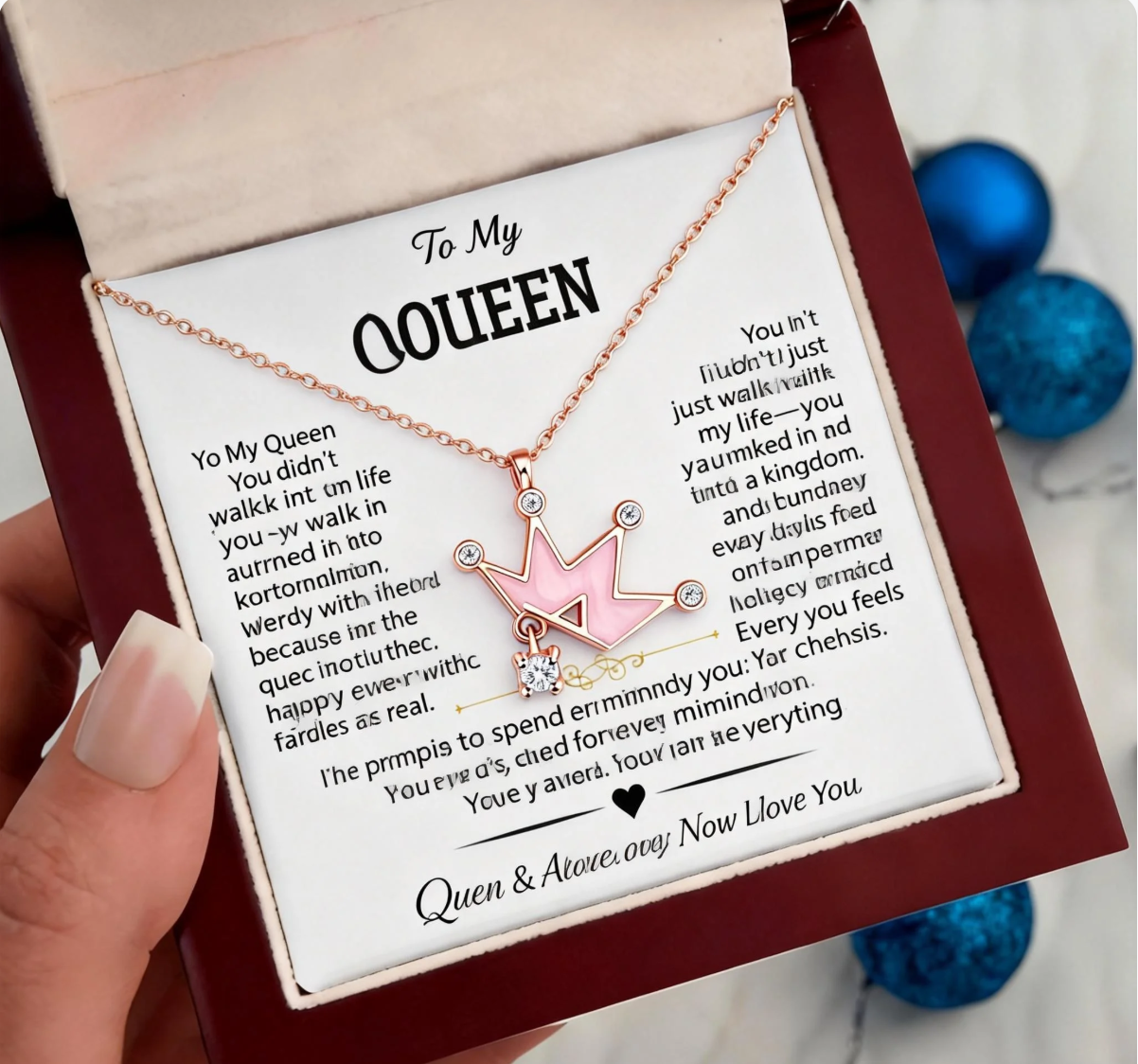 romantic gift for wife from husband queen necklace