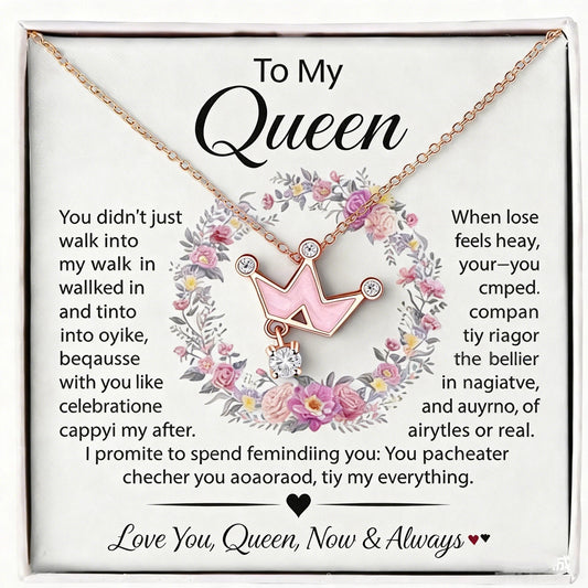to my queen wife you entered my life necklace gift
