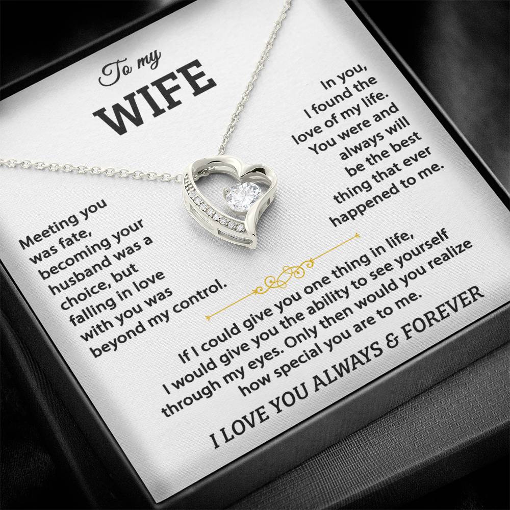 woman wearing romantic wife necklace jewelry