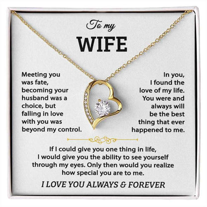 to my wife forever love heart necklace gift